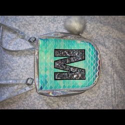Justice Iridescent Mermaid Backpack/purse/bag With Letter ‘M’