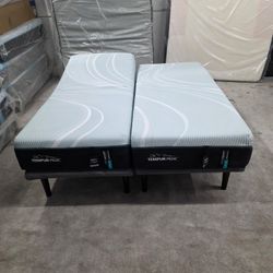 Tempurpedic ProAdapt Medium Hybrid Split California King W/free Adjustable Bases