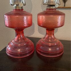 (2) Antique Kerosene/Oil Lamps