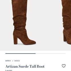 Brown Suede Boots 9.5 Size Ralph Lauren