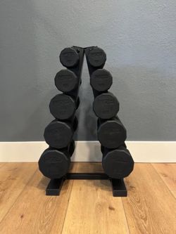 New 150 LB Dumbbell Weight Set With Stand