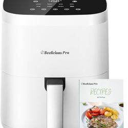 Air Fryer, Beelicious 8-in-1 Smart Compact 4QT Air Fryers,Shake Reminder,450°F Digital Airfryer with Flavor-Lock Tech,Tempered Glass Display,Dishwashe