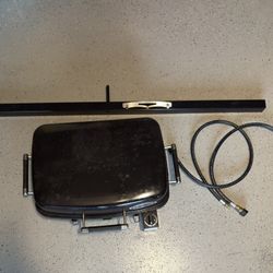 Portable Gas Grill with 2 propane hoses and bumper stand for RVs Trailers Fifth Wheel, Used