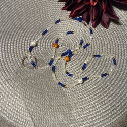 School Bus Pass/ ID Holder Beaded Lanyard