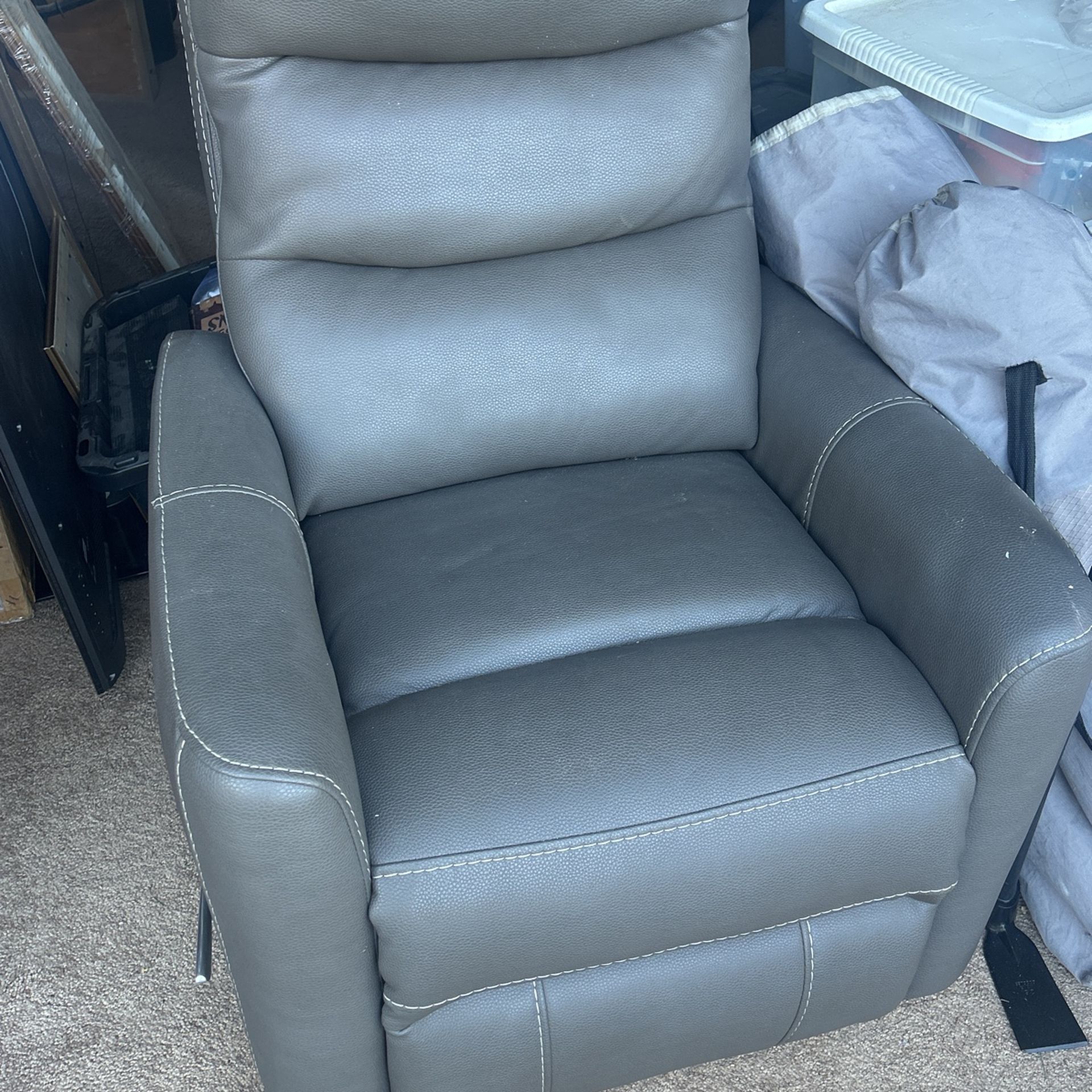 Excellent Grey Faux Leather Chair