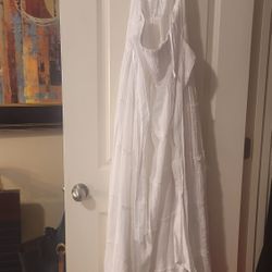 White Long halter Dress