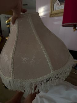 Vintage Fabric Lamp Shade with Fringe