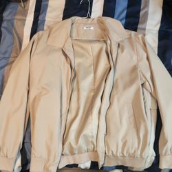 Coofandy Mens Beige Lightweight Jacket L