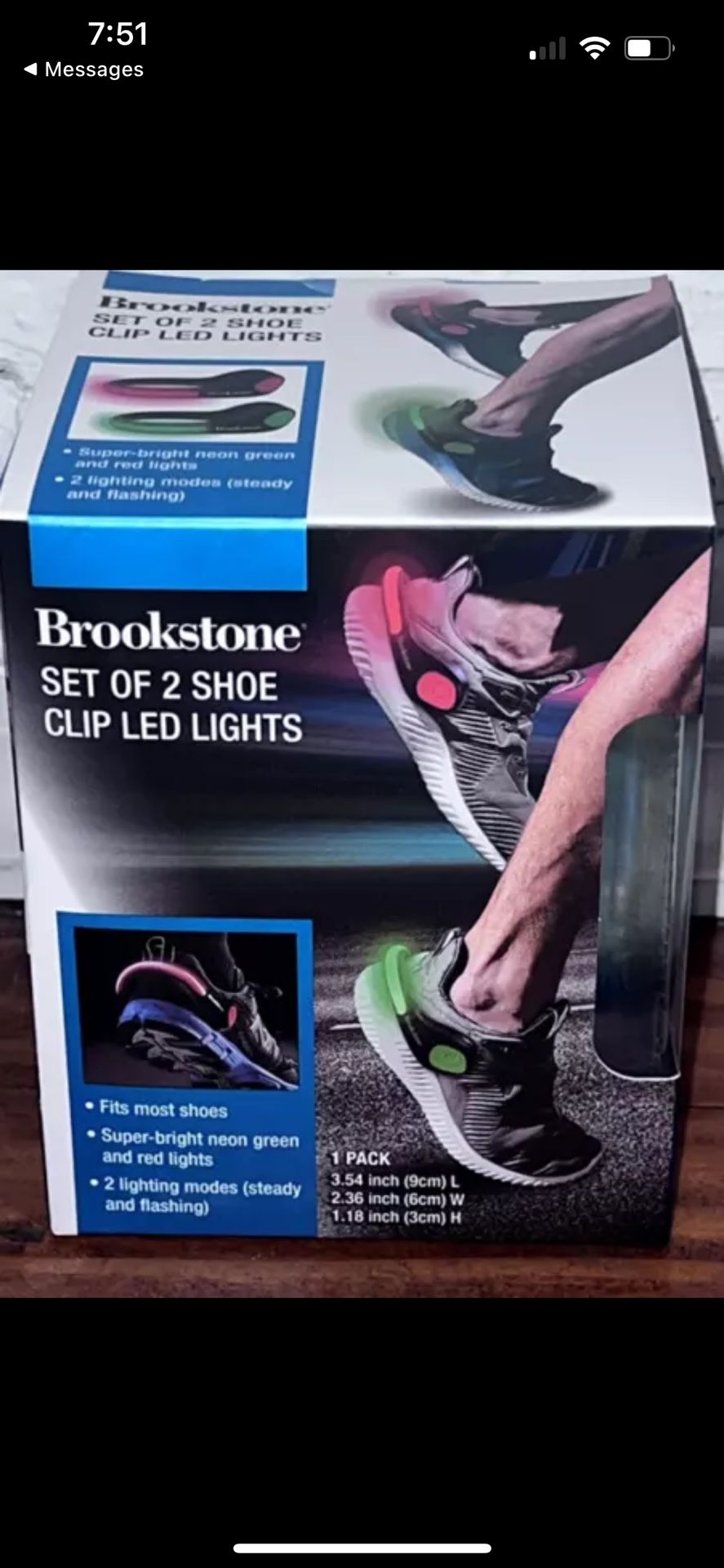 Brookstone Shoe Clip LED Lights Set of 2