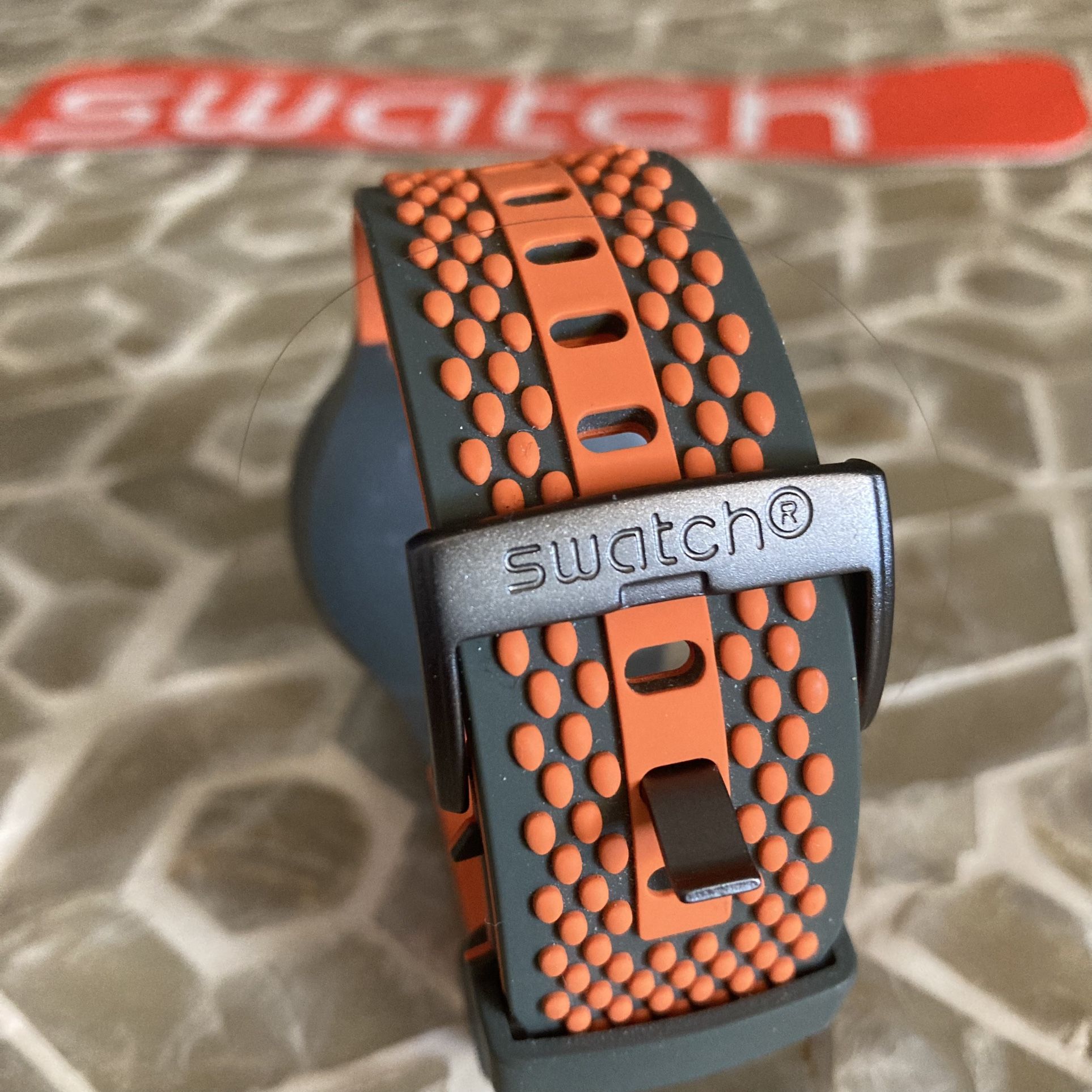 Swatch Big Bold BBBEAUTY SO27M101 Watch in 'Khaki and Orange' (47mm)