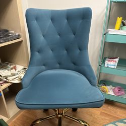 Teal Velvet Swivel Chair