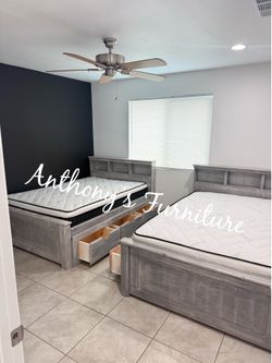 New Full Bed With Mattress and drawers