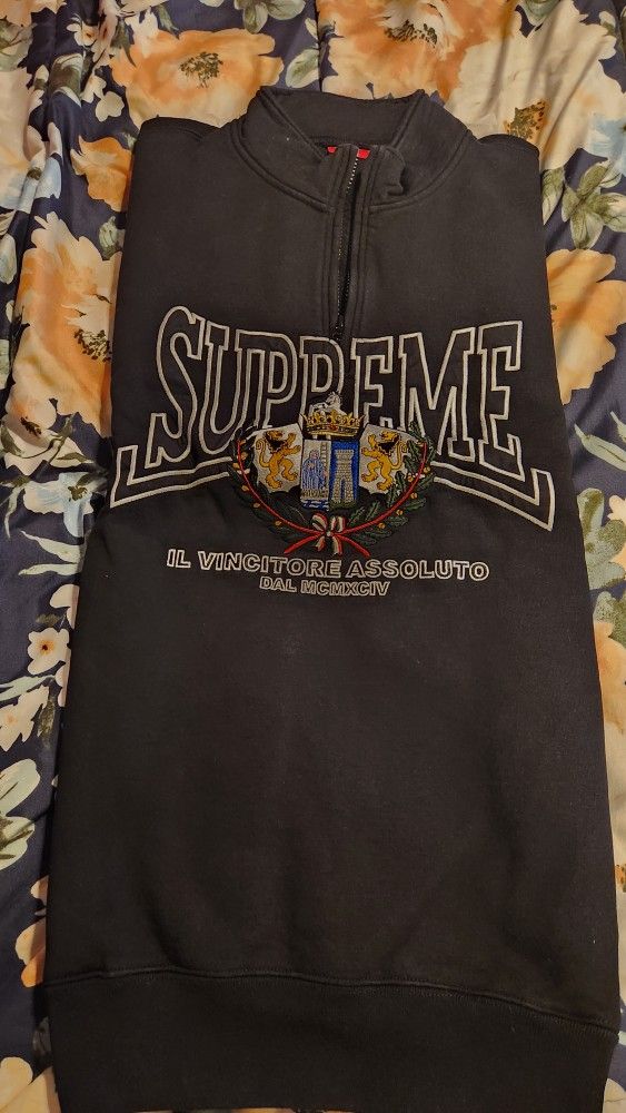 Authentic Supreme Assoluto Half Zip Pullover Black Mens Size XL