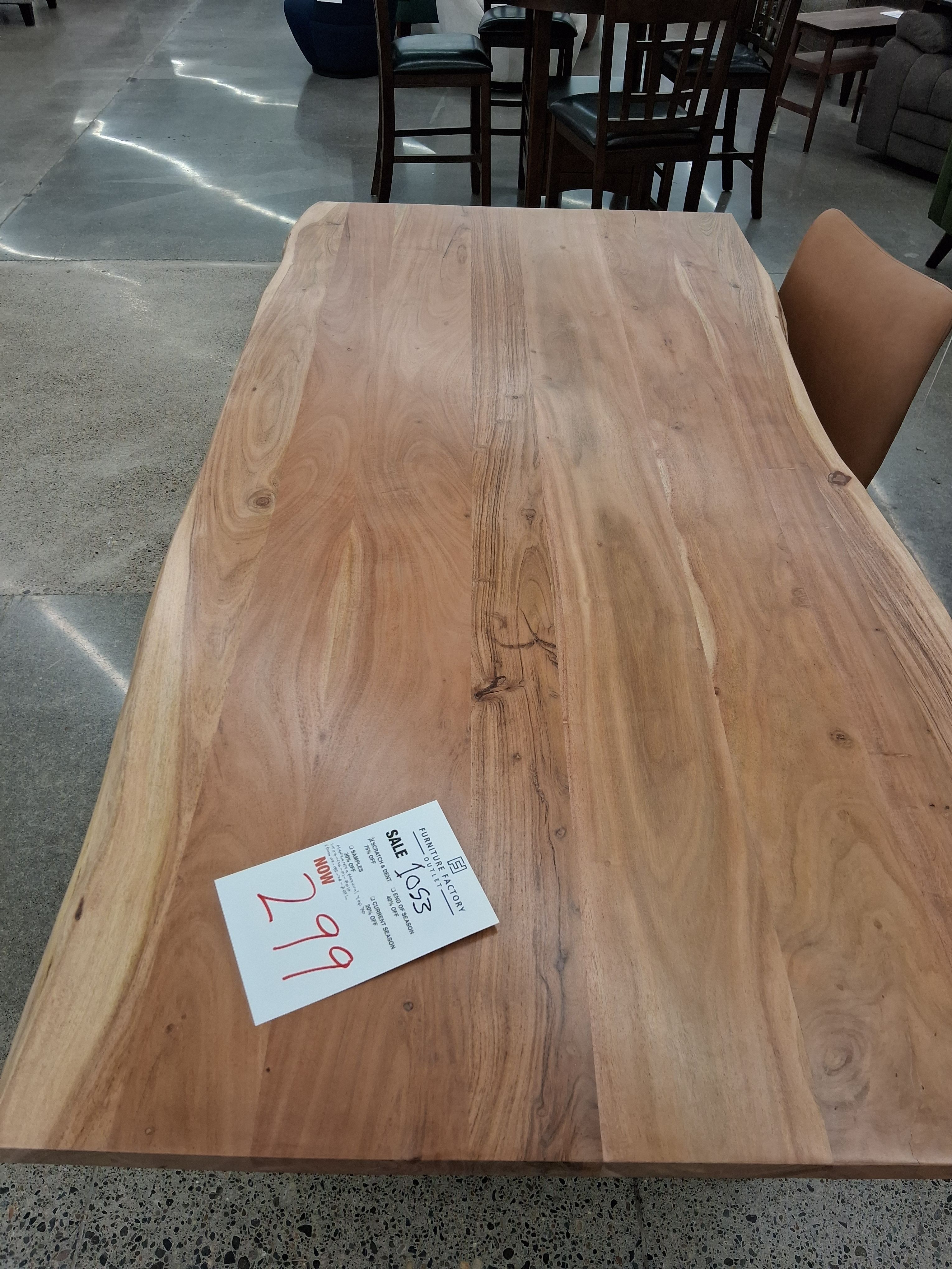 GORGEOUS LIVE EDGE SOLID ACACIA DINING TABLE