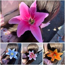Beautiful New Tropical Tiger Lily Flower Hair Clips Only $15!!!! Each