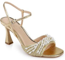 Jewel Badgley Mischka womens Fanny Gold Textile Size 6