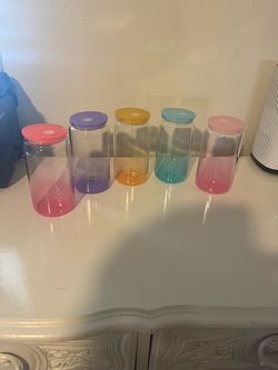 Glass tumblers blanks with straw  $4.00 Each