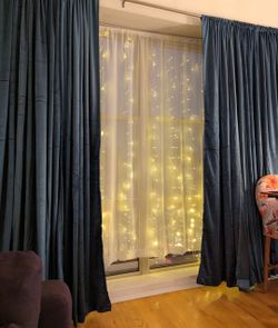Teal Velvet Curtain Panels