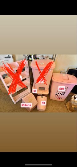 Pink Hamper, Bins, Trash