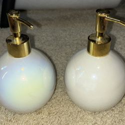 Two (2) Opalescent Dispensers 