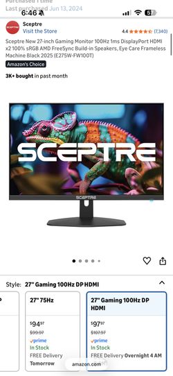 Spectre 27 Inch Gaming Monitor Lightly Used