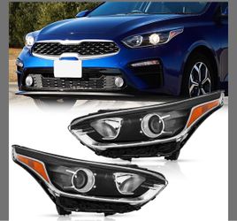 Headlights Assembly Compatible with 2019 2020 2021 Kia Forte, Driver and Passenger Side