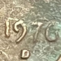 1976 D Penny Coin With Dbl On D