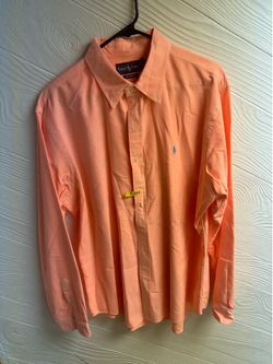 XL polo Ralph Lauren button up neon orange / coral