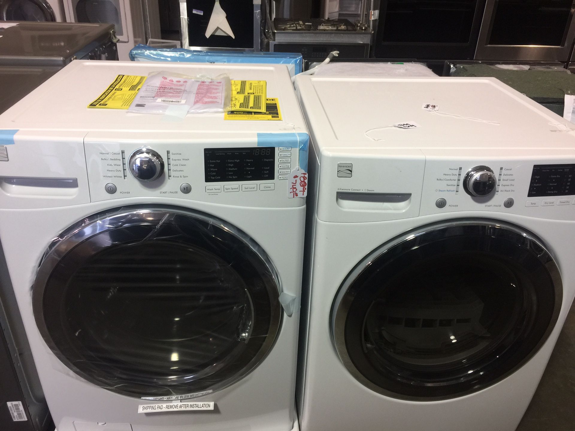Kenmore front load washer and electric dryer