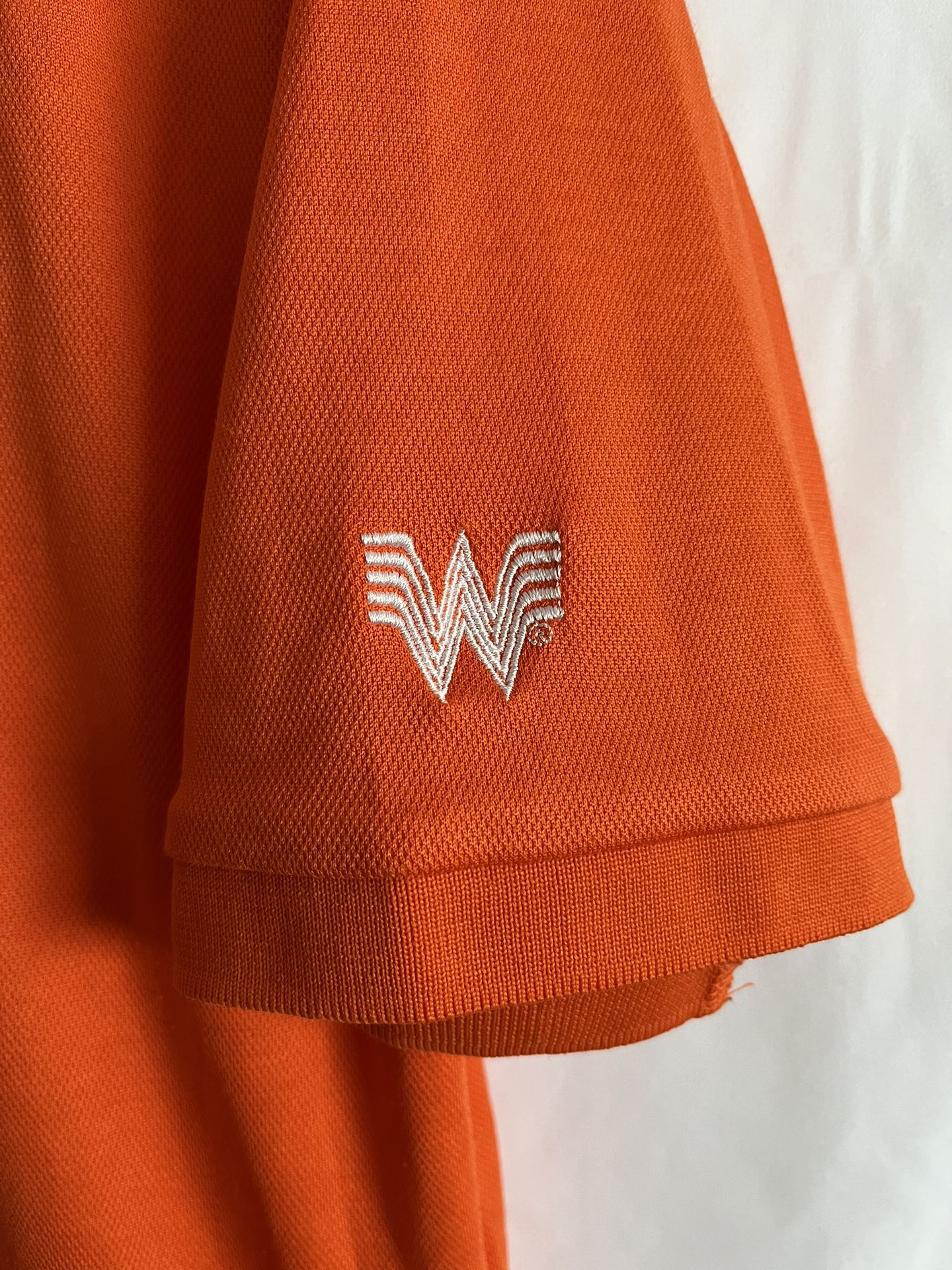 Whataburger Restaurant Employee Uniform Polo Shirt Unisex Medium Orange SS