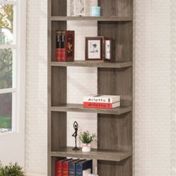 Slender Gray Bookshelf 