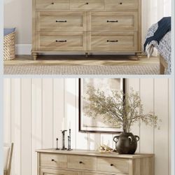  Kids Dresser for Bedroom with 7 Drawers, Light Wood Baby Dresser for Nursery & Kids Room, Chests & Dressers Closet Organizer for Children’s Bed