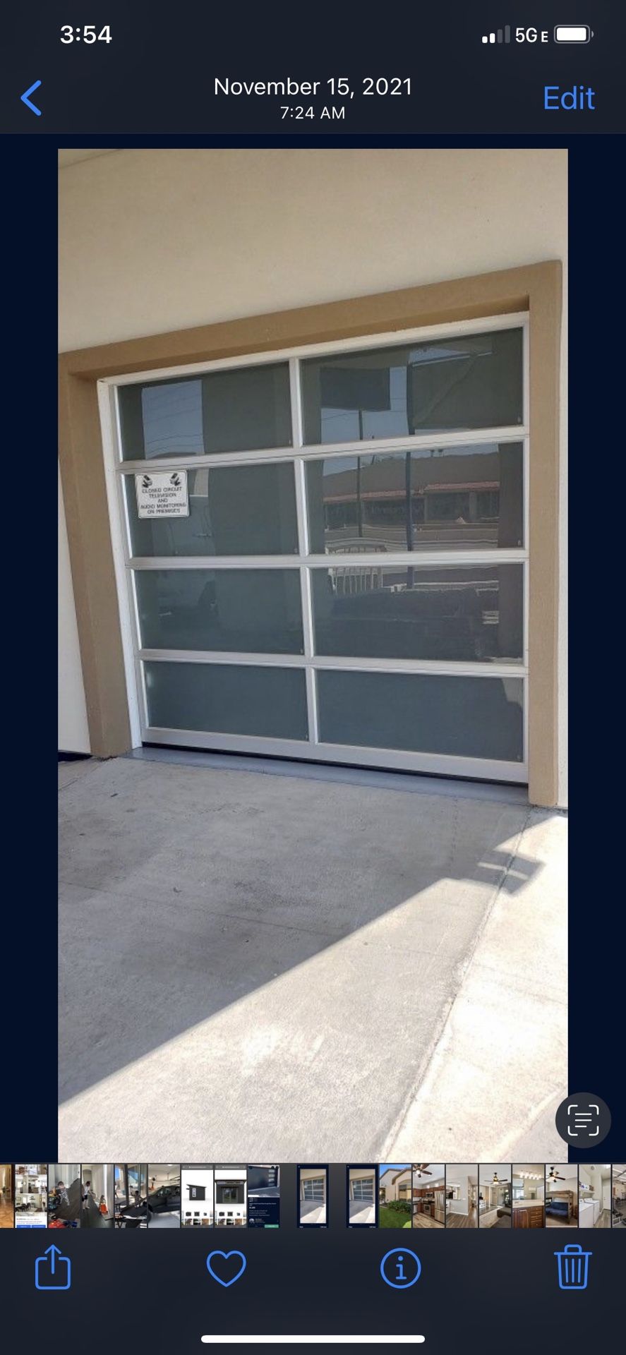 8x7 Glass Garage Door With All Components