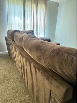 Ashley Brown Sectional Sofa with Chaise – Great Condition
