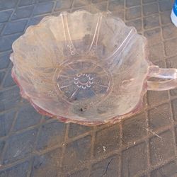 Pink Depression Glass Nappy Bowl/I Am Located At 309 43rd 