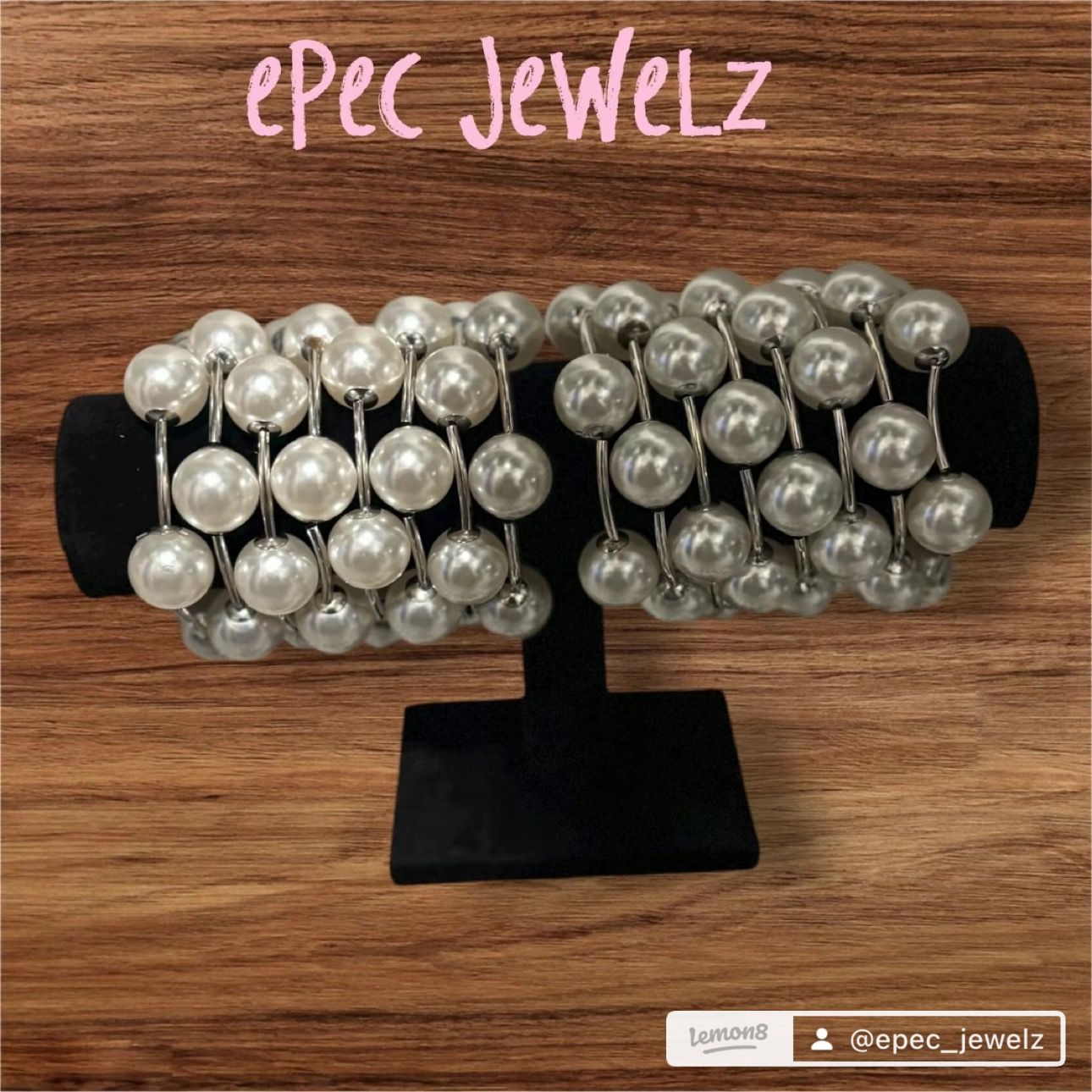 Large Gum-ball Pearl Bracelets With Silver Wire in Between Bracelets New SET OF 3