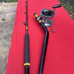 Super Nice Penn Senator 12/0 With Big Game, Bent Butt, 80-120 lb Roller Rod