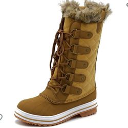 Ollio Women's Shoe Lace Up Quilted Fur S