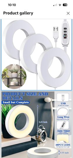 3 Pcs Ceiling Grow Light Self Adhesive Grow Lights for Indoor Plants 144 LED Light with 4/8/12h Auto Switch, 4 Dimmable Brightness Sun Lamp for Plants