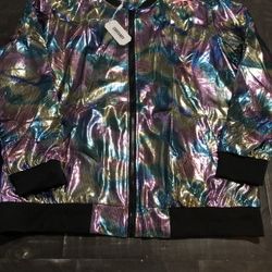 Coofandy Holographic Thin Bomber Jacket  