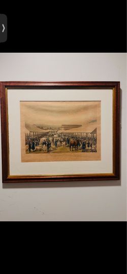 Antique Hand-Colored Lithograph “Grand Exhibition of Cattle” Published By Fores, a notable publisher in London in 1850’s. Lithograph depicted Royal Ag