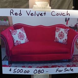 Red Velvet  Couch