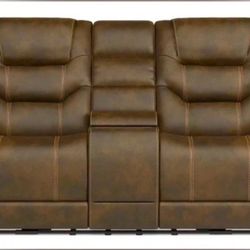 Laredo Springs Luxurious Contemporary Microfiber Dual Power Loveseat Recliner