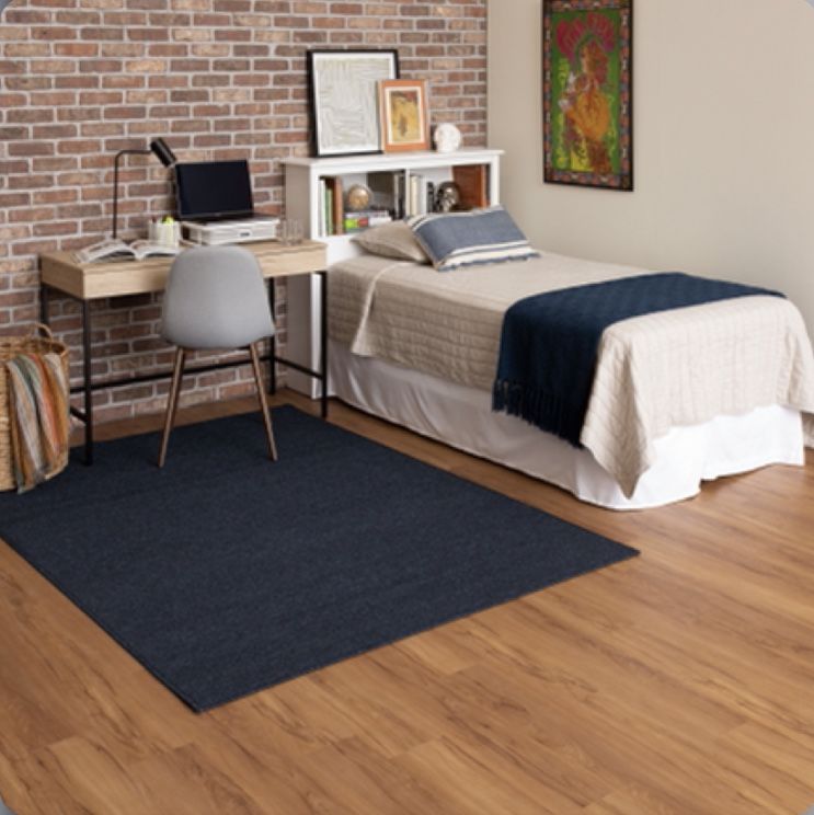 Mainstays Titan Solid Living Room Area Rug, Navy, 5' x 7' Navy - 5' x 7'