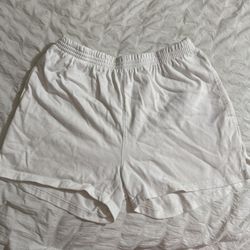 white rosa sweatshorts
