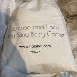 Bamboo and linen bring sling baby carrier