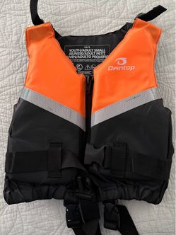 New Owntop Youth/Adult Small Life Jacket – XS/S – Orange & Black