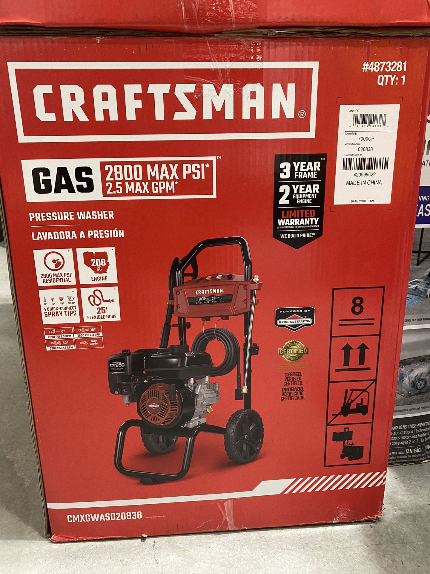 Craftsman 2800 psi gas pressure washer deals
