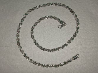 26"inch 7mm 316L Stainless Steel Rope Chain Necklaces 42 Grams Heavy