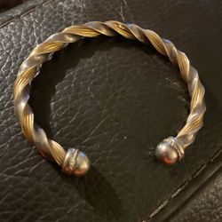 14kt Yellow Gold And 925 Silver Twist Cuff Bracelet Designed By Peter Beam